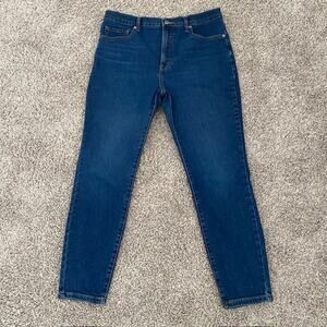 Everlane Blue Jeans Stretch Tapered Denim Sustainable High-Rise Women's 31 Ankle